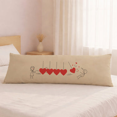Romantic anniversary pillow with heart design, perfect for cuddling and adding charm to your bed