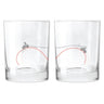 Romantic couple cycling gifts, decorative glassware featuring cyclists on a curved track design