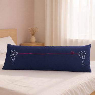 Human Touch long pillow for bed featuring a cute design, perfect as a couple long distance gift for romantic moments.