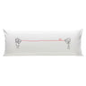 Couple long distance gift, a romantic long pillow featuring cute characters and a heart design