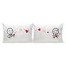 Cute anniversary gift for boyfriend or girlfriend, long pillows featuring romantic couple design with hearts