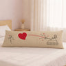 Long pillow by Human Touch with a cute design featuring a romantic tank and heart, ideal as a cute anniversary gift for boyfriend