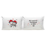 Cute matching Christmas gifts for lovers featuring long pillowcases with romantic illustrations and heartfelt messages