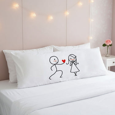 Human Touch long pillow with romantic design, perfect as a heartfelt anniversary gift for couples