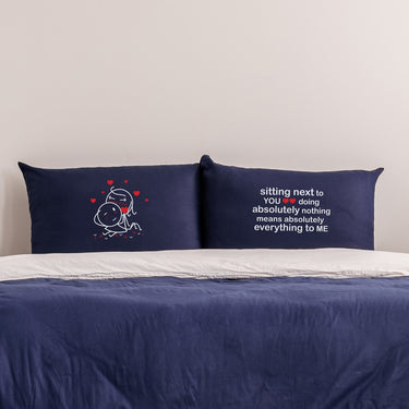 His and hers long love quote pillow gift featuring romantic designs for couples' bedding