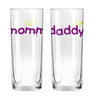 Set of romantic human touch glasses with 'mommy' and 'daddy' text, perfect parents gift idea glasses for special occasions