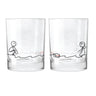 Human Touch romantic gift glasses featuring playful illustrations, perfect for sharing drinks on a cozy evening