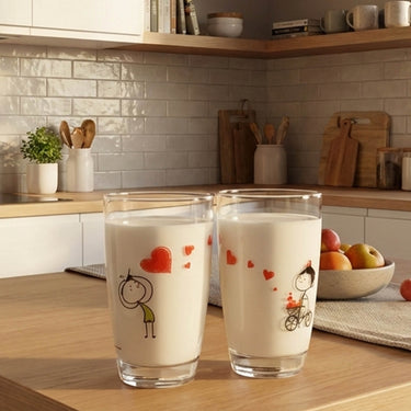 Set of two decorative glassware with playful heart designs, perfect as a unique wedding keepsake for couples