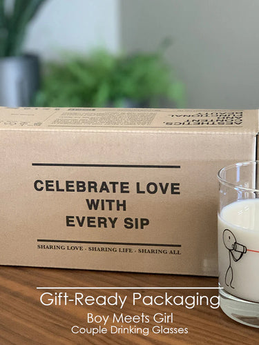 An adorable and artistic box alongside a refreshing glass of milk, perfect for celebrating anniversaries or surprising your loved ones.