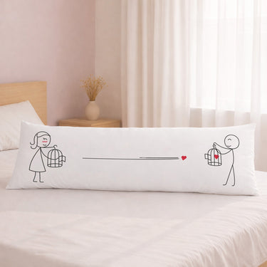 Human Touch long distance relationship pillow featuring cute couple design for comfort and support
