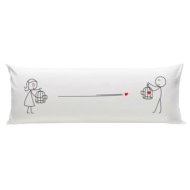 Human Touch long distance relationship pillow featuring playful couple design to connect lovers across distances