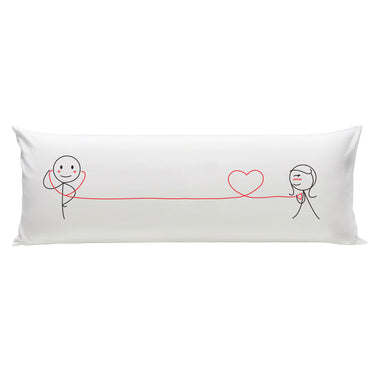 Human Touch Long Pillow for Bed featuring love-inspired home decor with playful couple design