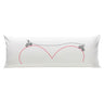 Unique wedding engagement pillow featuring a heart design with bicycle illustrations for a stylish touch