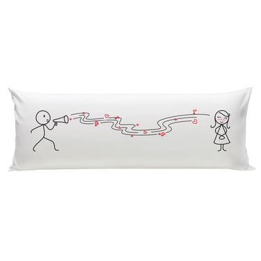 Human Touch Long Pillow for Bed featuring a cute illustration, perfect as a unique wedding gift for music lovers