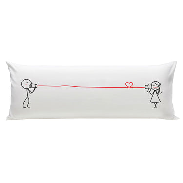 Human Touch Long Pillow with Cute 'Love Connection' Design for a Valentine's Day Pillow Present