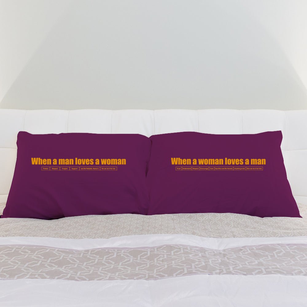 Enhance your bedroom with charming purple pillows, perfect for couples anniversary celebrations or as a delightful gift for both him and her.