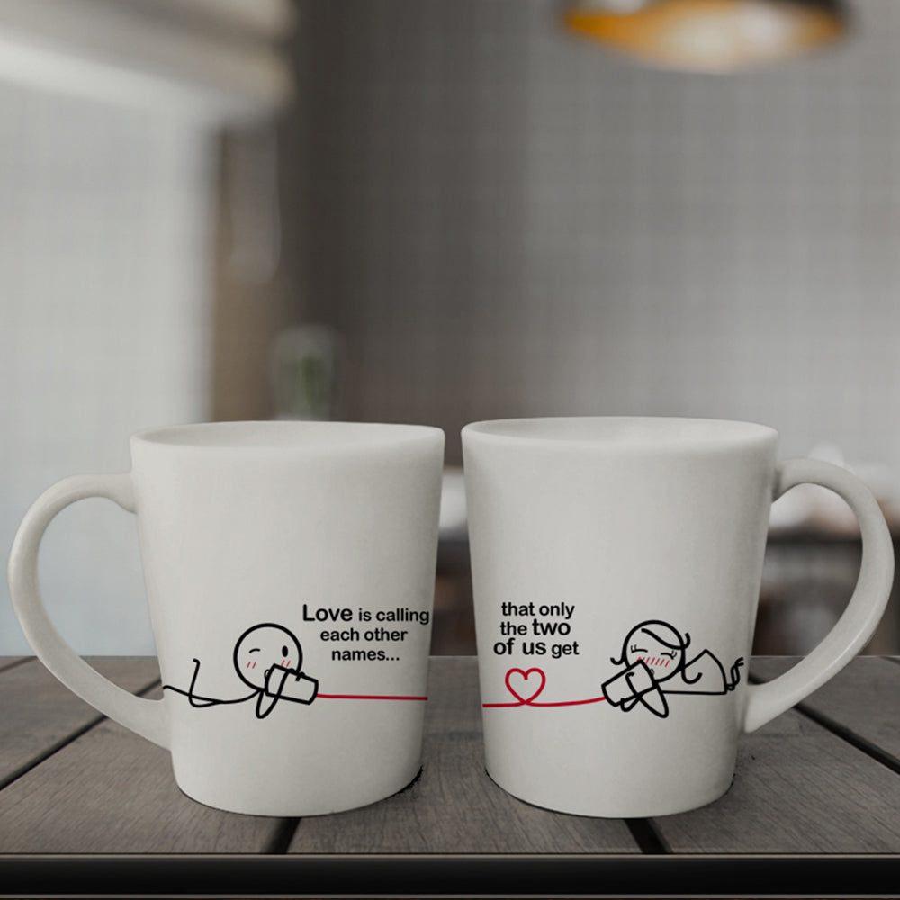 Celebrate love with these adorable cartoon character mugs, perfect for anniversaries, couples, and as thoughtful gifts for him and her.
