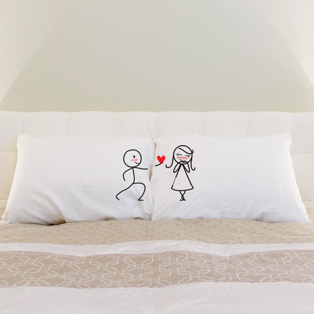 These adorable hand-drawn pillows are perfect for couples, celebrating anniversaries, or as a thoughtful gift for him or her.