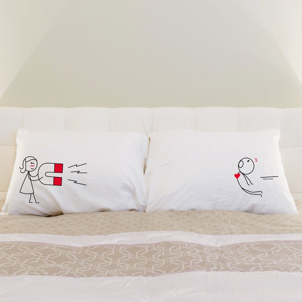 Decorate your bed with a charming pair of pillows, perfect for couples and anniversaries, making a creative and thoughtful gift for both him and her.
