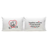 His and hers pillowcases featuring a romantic design, perfect anniversary keepsake gifts.