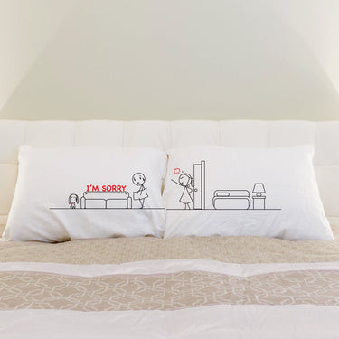Funny Sorry Snuggles apology pillow featuring cute designs for couples, perfect for romantic makeups or gifts