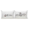His and hers long pillowcases featuring playful cats, perfect as a wedding gift for cat lovers.