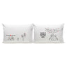 White couple pillowcases with love quote and “His name / Her name” personalization