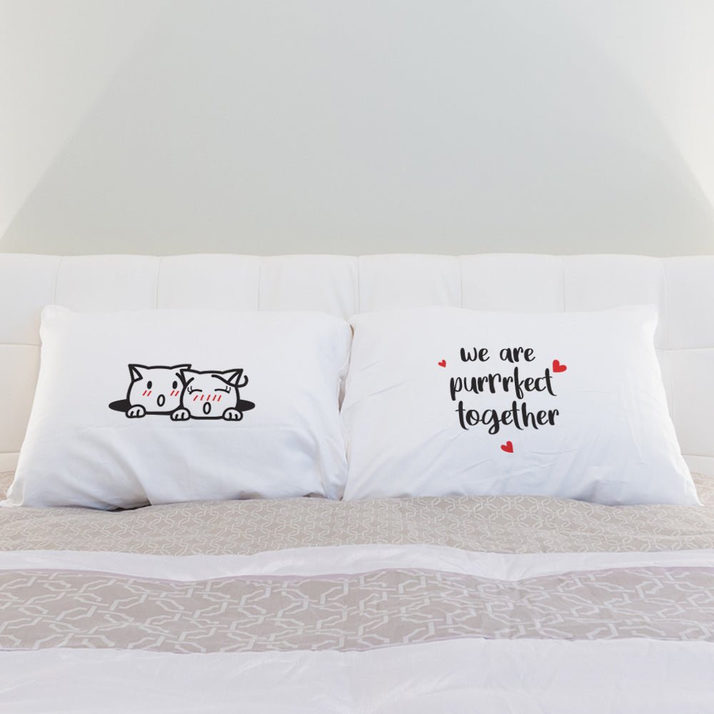 The fluffy pillows adorn a beautiful bed, offering a charming and thoughtful gift for couples, perfect for anniversaries or for both him and her.